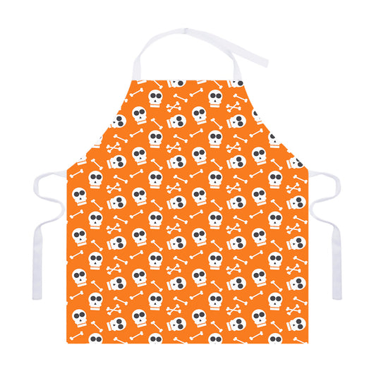Halloween Skull Pattern Print Adjustable Apron