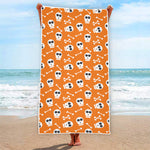 Halloween Skull Pattern Print Beach Towel