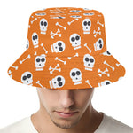 Halloween Skull Pattern Print Bucket Hat