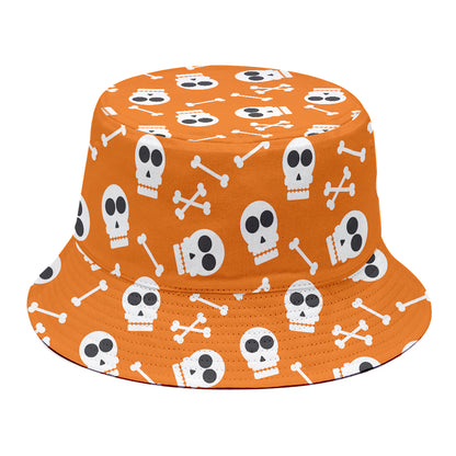 Halloween Skull Pattern Print Bucket Hat