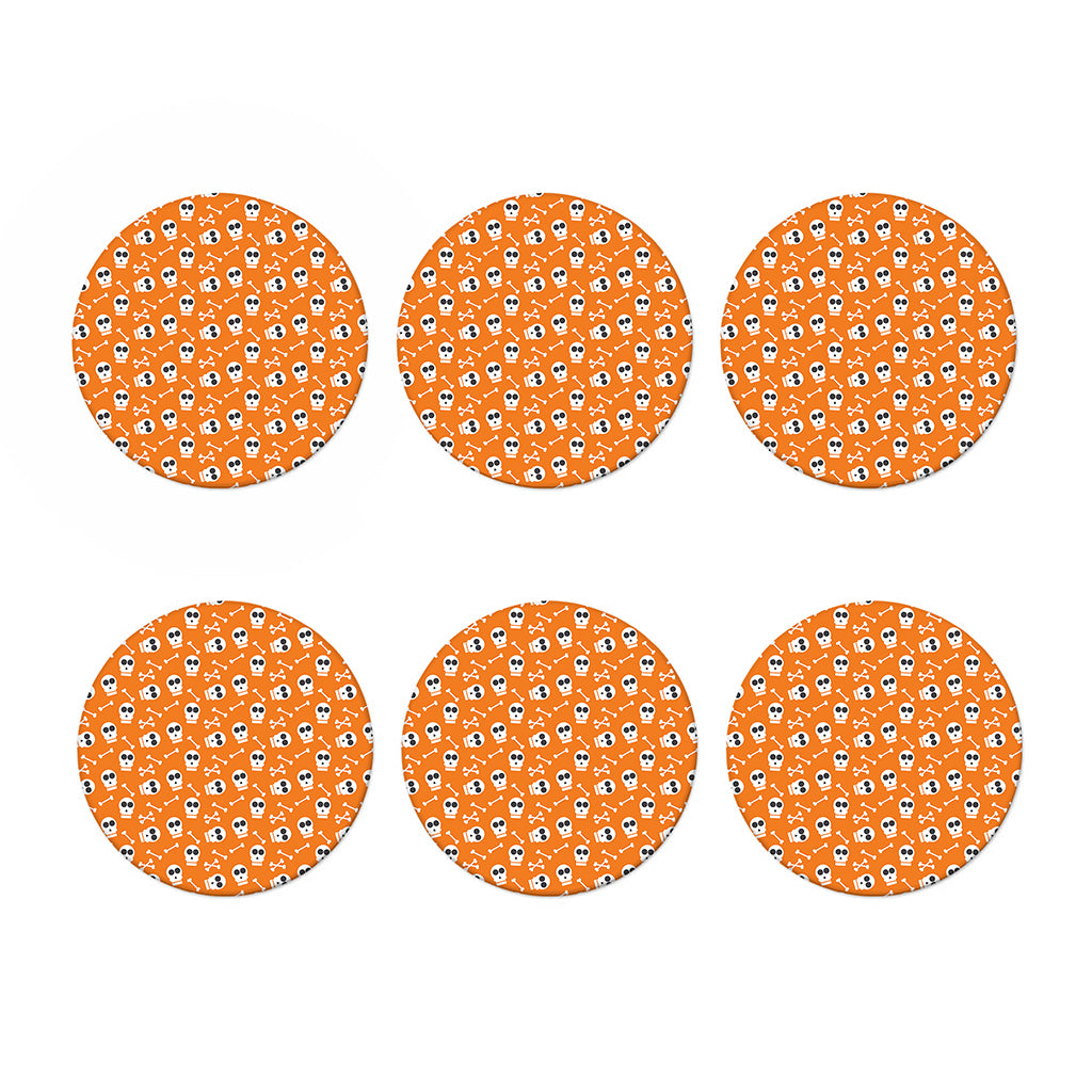 Halloween Skull Pattern Print Coaster Set