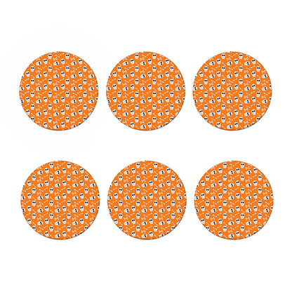 Halloween Skull Pattern Print Coaster Set