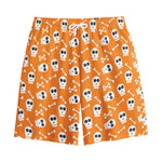 Halloween Skull Pattern Print Cotton Shorts
