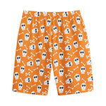 Halloween Skull Pattern Print Cotton Shorts