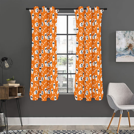 Halloween Skull Pattern Print Curtain
