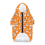 Halloween Skull Pattern Print Dog Zip Up Hoodie