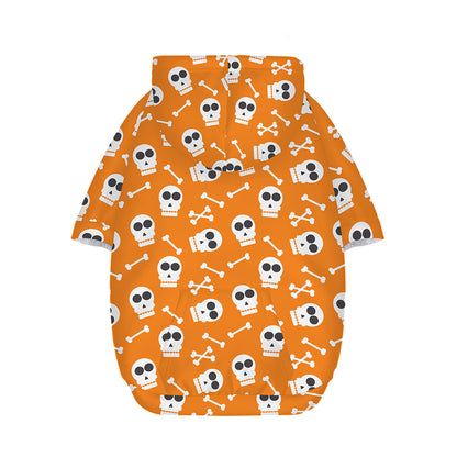 Halloween Skull Pattern Print Dog Zip Up Hoodie