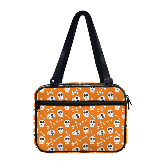 Halloween Skull Pattern Print Double Strap Bible Bag
