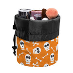 Halloween Skull Pattern Print Drawstring Makeup Bag