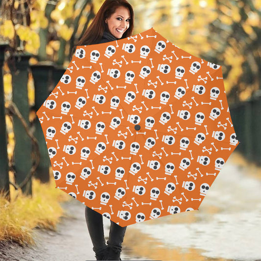 Halloween Skull Pattern Print Foldable Umbrella