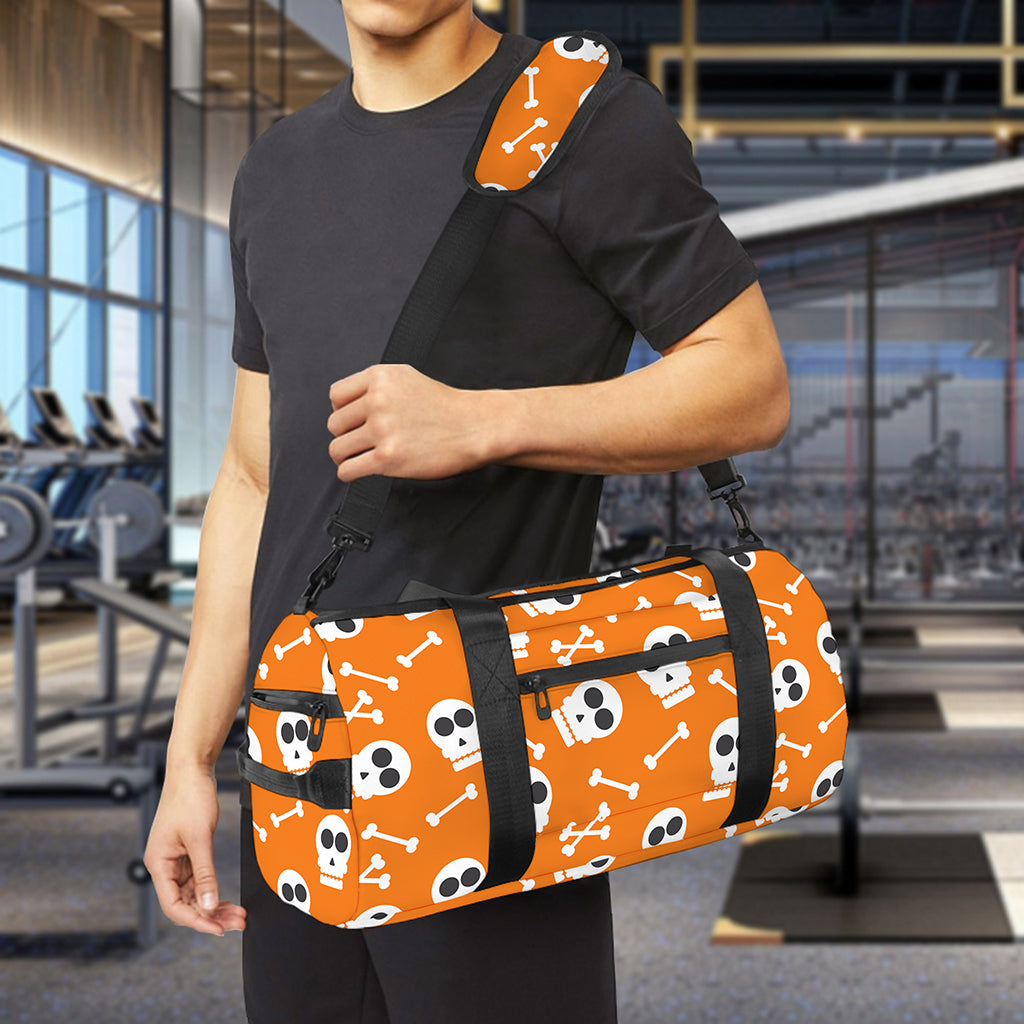 Halloween Skull Pattern Print Gym Bag