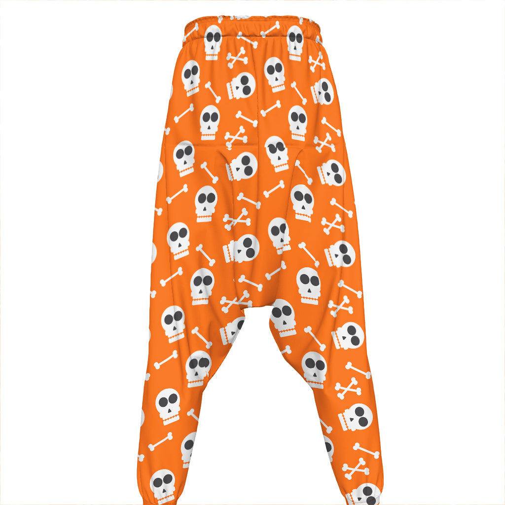 Halloween Skull Pattern Print Hammer Pants