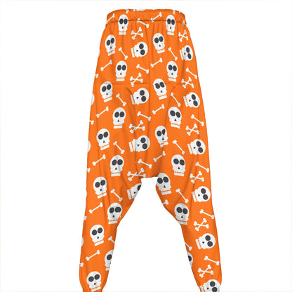 Halloween Skull Pattern Print Hammer Pants