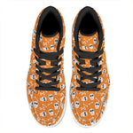 Halloween Skull Pattern Print High Top Leather Sneakers