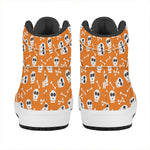 Halloween Skull Pattern Print High Top Leather Sneakers