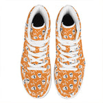 Halloween Skull Pattern Print High Top Leather Sneakers