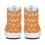 Halloween Skull Pattern Print High Top Leather Sneakers