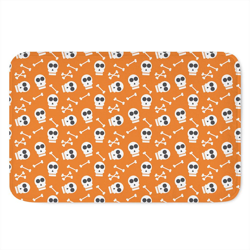 Halloween Skull Pattern Print Indoor Door Mat