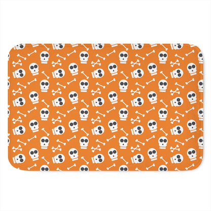 Halloween Skull Pattern Print Indoor Door Mat