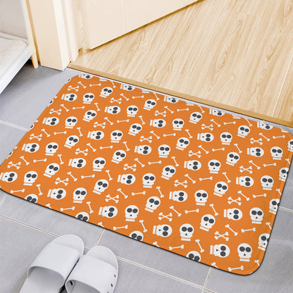 Halloween Skull Pattern Print Indoor Door Mat
