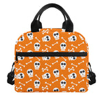 Halloween Skull Pattern Print Insulated Lunch Bag