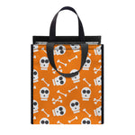 Halloween Skull Pattern Print Insulated Lunch Tote