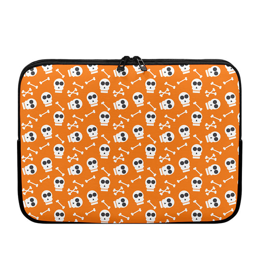 Halloween Skull Pattern Print Laptop Sleeve