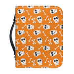 Halloween Skull Pattern Print Leather Bible Cover