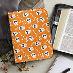 Halloween Skull Pattern Print Leather Bible Cover