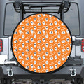 Halloween Skull Pattern Print Leather Spare Tire Cover