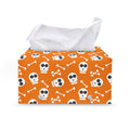 Halloween Skull Pattern Print Leather Tissue Box Cover