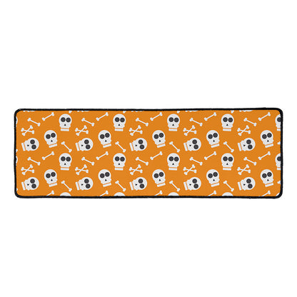 Halloween Skull Pattern Print Long Kitchen Mat