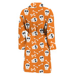 Halloween Skull Pattern Print Men's Bathrobe