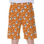 Halloween Skull Pattern Print Men's Beach Shorts