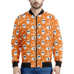Halloween Skull Pattern Print Men's Bomber Jacket