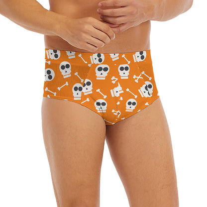 Halloween Skull Pattern Print Men's Briefs