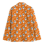 Halloween Skull Pattern Print Men's Cotton Blazer