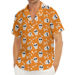 Halloween Skull Pattern Print Men's Deep V-Neck Shirt