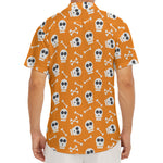 Halloween Skull Pattern Print Men's Deep V-Neck Shirt