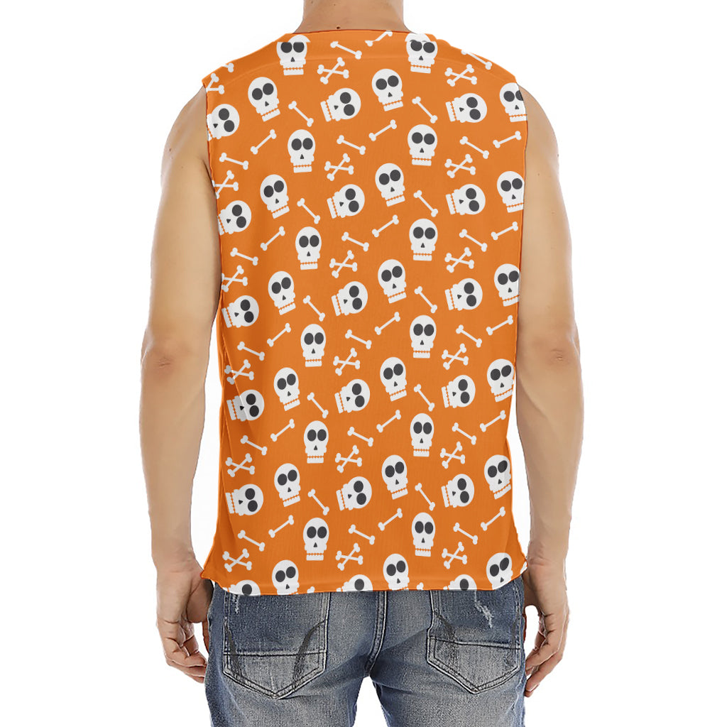 Halloween Skull Pattern Print Men's Fitness Tank Top