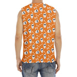 Halloween Skull Pattern Print Men's Fitness Tank Top