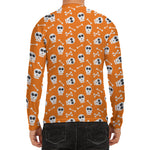 Halloween Skull Pattern Print Men's Long Sleeve Rash Guard