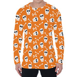 Halloween Skull Pattern Print Men's Long Sleeve T-Shirt