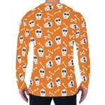Halloween Skull Pattern Print Men's Long Sleeve T-Shirt