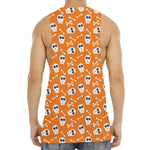 Halloween Skull Pattern Print Men's Muscle Tank Top