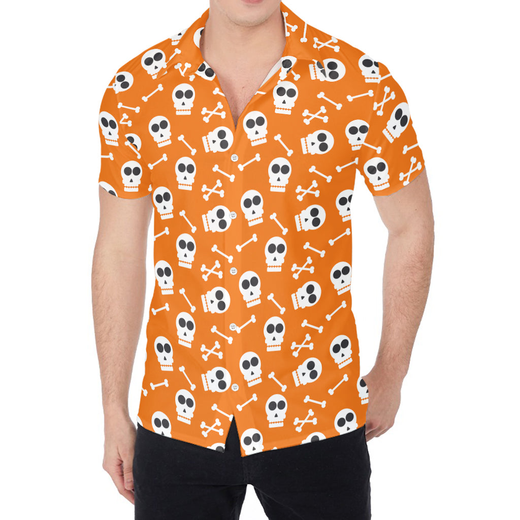 Halloween Skull Pattern Print Men's Shirt