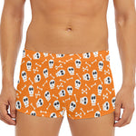 Halloween Skull Pattern Print Men's Short Boxer Briefs