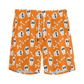 Halloween Skull Pattern Print Men's Athletic Shorts