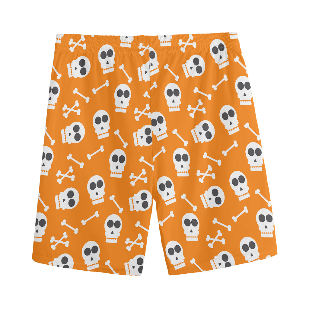 Halloween Skull Pattern Print Men's Sports Shorts