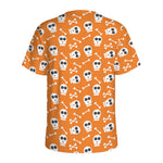 Halloween Skull Pattern Print Men's Sports T-Shirt